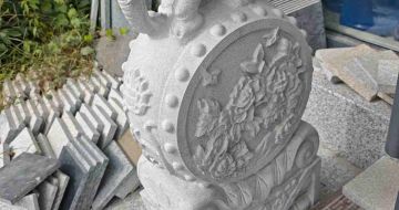 资阳芝麻白抱鼓石 庭院抱鼓石