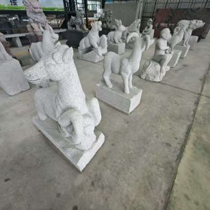资阳芝麻白雕刻 十二生肖 异形雕刻
