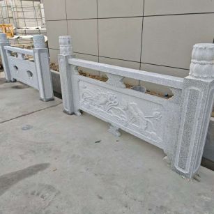 资阳芝麻白河道栏杆 石材栏杆