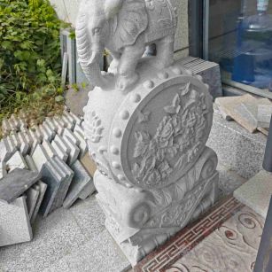 资阳芝麻白抱鼓石 庭院抱鼓石