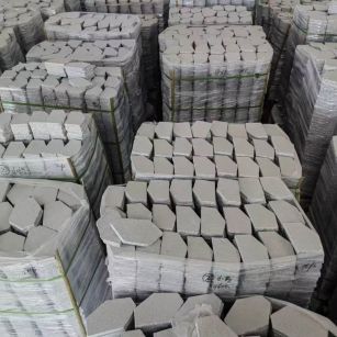 资阳芝麻白石材冰裂纹，碎拼。