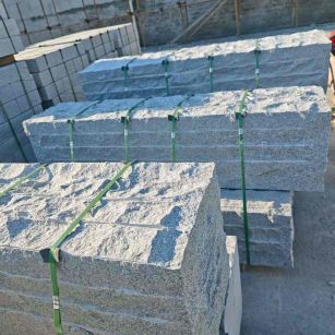 资阳芝麻白自然面整石 坐凳