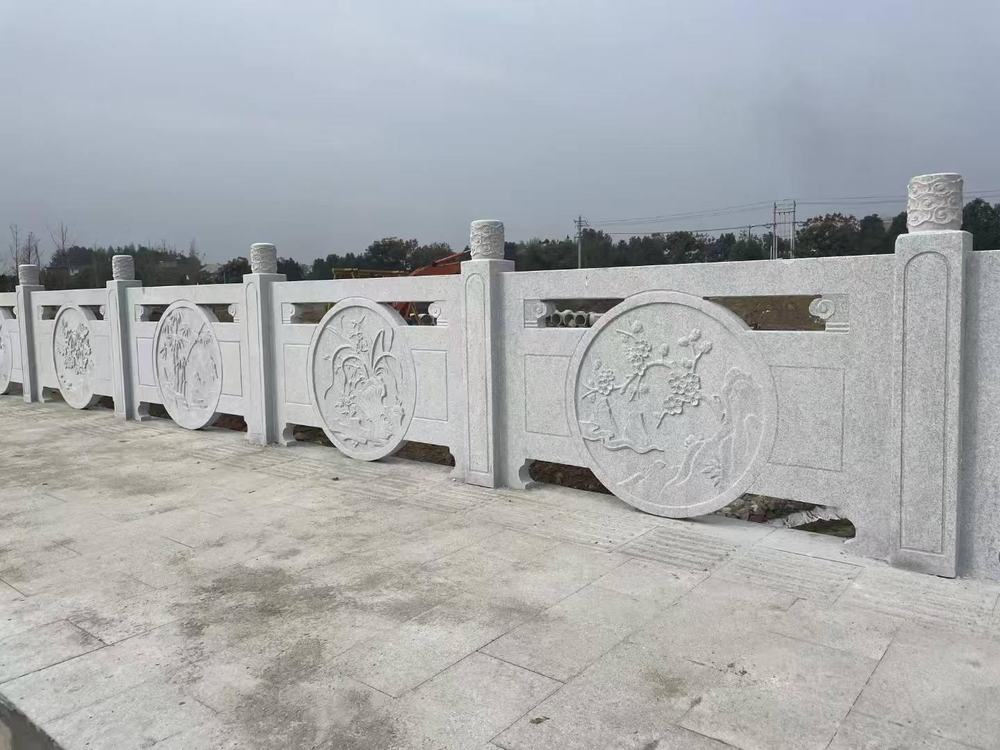 资阳芝麻白河道栏杆 石材栏杆